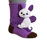 Calcetines antideslizantes para el piso del hogar Suéter de punto Calcetine casuales Zapatillas Calcetine para mujeres Calcetines Animales 3D Mujer Invierno de Punto Para Estar por Casa Ropa