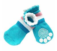 Calcetines antideslizantes para perros GogiPet, celeste, 4 unidades