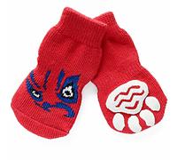 Calcetines antideslizantes para perros GogiPet, dragón rojo, 4 unidades