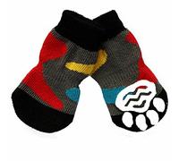Calcetines antideslizantes para perros GogiPet, gris-multicolor, 4 unidades