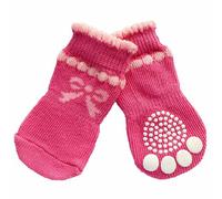 Calcetines antideslizantes para perros GogiPet, rosa, 4 unidades
