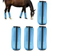 Calcetines antimoscas para caballos | Juego de 4 protectores de piernas de malla para caballos | Leggings antideslizantes para caballos, entrenamiento, carreras, deportes, pastoreo, granja y patio
