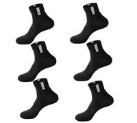 Calcetines antiolor para hombre, 6 pares, algodón atlético, talla US 6-11, letra deportiva, vestido casual