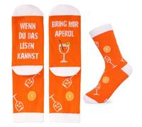 Calcetines Aperol Regalo Aperol Calcetines Naranjas Divertidos Calcetines "Wenn Du Das Lesen Kannst Bring Mir Aperol" Calcetines 36-42 Algodón para Mujer Hombre Calcetines Deportivos Calcetines