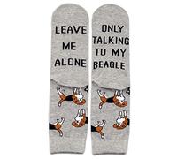 Calcetines Beagle Dog Pet Lover Leave Me Alone Only Talking to My Beagle Today, regalo para los amantes de los perros (U.Beagle), gris, bag