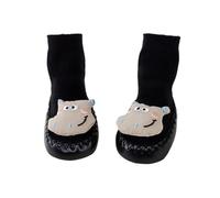 Calcetines Bebe Invierno - Calcetines De Bebé con Bonitos Diseños De Dibujos Animados Botines De Cuero con Suave para Bebés Y Niños Pequeños Que Aprenden A Caminar Calzado De Y (Black 6M-12M)
