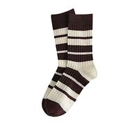 Calcetines blancos para mujer, para otoño e invierno, a rayas, bordados, con letras, O, Altoa única