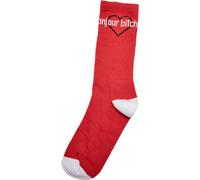Calcetines 'Bonjour Bitches' Mujer Mister Tee 43-46 rojo / negro / blanco