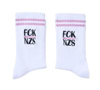 Calcetines bordados, calcetines de declaración con algodón orgánico FCK NZS, antiracismo, fuck, racismo, fuck, AFD, político, frase político