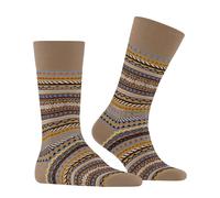 Burlington Fair Isle M So lana estampados 1 par, Calcetines Hombre, Marrón Camel 5038, 40-46