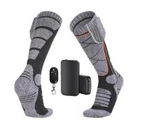 Calcetines Calefactables | 2 Pares Calcetines Térmicos 4000mAh | Control de 3 Niveles de Temperatura para Cazar Ciclismo Trabajar Pescar Patinar Senderismo Acampar | Calentadores Pies Invierno