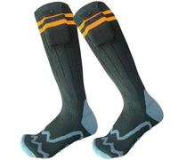 Calcetines Calefactables, Calcetines Calefactables con Bateria, 2 × 5000 mAh/5 V, 4 Ajustes de Calor para Ciclismo Esquí Pesca en Invierno(Orange)