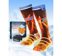 Calcetines Calefactables con Smart APP, 360°Recargable Calcetines Calefactables Mujer Hombre, 5000mAh Calcetines Termicos Calefactables Recargables con 3 Temperaturas, Calefacción para Esquí Bici Caza