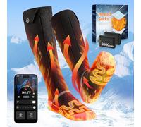 Calcetines Calefactables con Smart APP, 5000mAh Recargable Calcetines Calefactables Mujer Hombre, 360°Calcetines Termicos Calefactables Recargables con 3 Temperaturas, Calefacción para Caza Esquí Bici