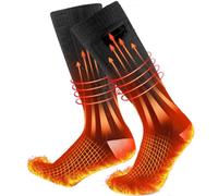 Calcetines Calefactables para Hombre y Mujer, 4000mAh*2 Calcetines Calefactables Recargables, Máximo Uso 8 h, Calcetines Termicos Ajustables 3 Niveles 45℃/55℃/65℃ para Exteriores(Black)