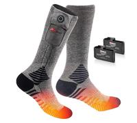 Calcetines calefactables recargables, calcetines calefactables eléctricos - Calcetín térmico térmico con batería 4400 mAh para hombres mujeres esquí al aire libre caza invierno camping (L, negro y