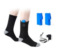Calcetines Calefactables Unisex,batería Recargable de 3000 MAh,Calcetines Termicos Recargable,Calentadores Eléctricos de Pies para Esquí de Invierno, Correr, Senderismo, Ciclismo(Black)