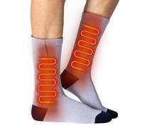 Calcetines calefactados - 3 niveles de calor para invierno, calcetines con calefacción USB, 2200 mAh, calentador de pies, antideslizante, equipo cálido para trabajo al aire libre, camping, invierno