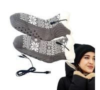 Calcetines calefactores autónomos,Calentadores eléctricos con patrón de Escamas alimentación USB | Calentadores de pies portátiles Invierno Hombres Mujeres Senderismo Bicicleta Motocicleta Caza