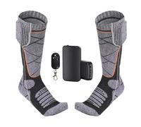 Calcetines calefactores eléctricos | 2 pares de calcetines térmicos 4000mAh,control de temperatura 3 niveles para senderismo, caza pesca | caza senderismo camping trabajo ciclismo esquí