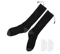 Calcetines Calefactores Eléctricos, Algodón Suave y Grueso, Calcetines Térmicos con Batería Recargable por USB, Calentadores de Pies Grises, Calcetines Calefactables para Hombres
