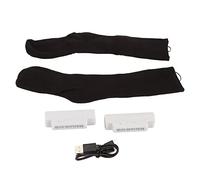 Calcetines calentados eléctricos, batería recargable, algodón, calcetines térmicos para invierno al aire libre, hombres y mujeres (Todo negro)