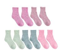 Calcetines Cálidos de Invierno - 5 Pares de Calcetines Gruesos y Suaves, Cómodos para Media Pantorrilla - Solsticio (Verde Oscuro, Rosa, Verde Claro, Burdeos Intenso, Morado Brillante)