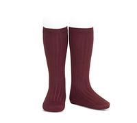 Calcetines canalé Cóndor altos (10, Granate)