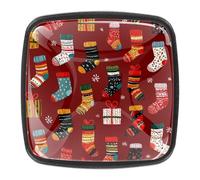 Calcetines coloridos de Navidad con patrones navideños, pomos de gabinete de cocina, pomos de cajón de tocador con tornillos, tiradores de asas, accesorios para muebles del hogar, paquete de 4