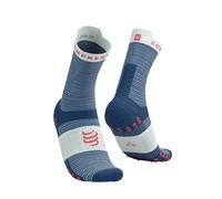 Calcetines Compressport Pro Racing Socks v4.0 Run High Azul Blanco, Talla Talla 1