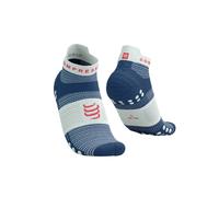 Calcetines Compressport Pro Racing v4.0 Run Low Azul Blanco, Talla Talla 1
