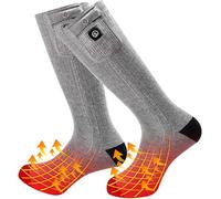 Calcetines con calefacción con batería de 7,4V 2200mAh, calcetines calefactables para mujer y hombre, 3 niveles de calor, 100% algodón, calcetines térmicos eléctricos para esquí, senderismo, trabajo y