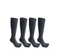 Calcetines con Dedos 4 pares de calcetines largos de cinco dedos for hombre de algodón rayado que absorben el sudor mantienen el calor Vintage vestido de fiesta de negocios calcetines del dedo del pie