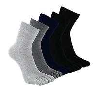 Calcetines con Dedos para Hombres de Algodón Calcetín de Deportes Running Cinco Dedos Separados Multicolor 5 Pares EU 45-48