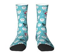 Calcetines con diseño de dientes/Patrón Dental, Calcetines divertidos para dentistas, auxiliares, higienistas (1 PAR).