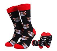 Calcetines con Letras, Novedosos de Algodón Calcetines Regalo, Calcetines de Interesantes, Regalos de Los Amantes Las Mujeres y Los Hombres (FR/ES, Letras, Talla única, Regular, Regular, Negro y Rojo)