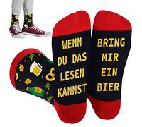 Calcetines con texto en alemán "WENN DU DAS LESEN KANNST BRING MIR BIER Calcetines divertidos para hombre 43-46 Regalo de cumpleaños, regalos de cerveza hombres y mujeres para cumpleaños de Navidad