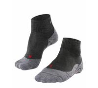 FALKE TK5 Wander Short W Sso lana hilo funcional antiampollas finos 1 par, Calcetines para senderismo Mujer, Gris Asphalt Melange 3180, 37-38