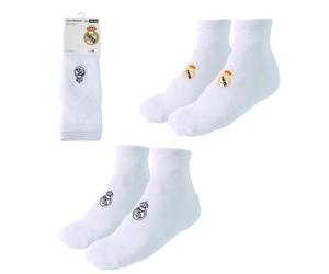 Calcetines Cortos REAL MADRID 3458 Talla 39/42 Blanco, Pack x2