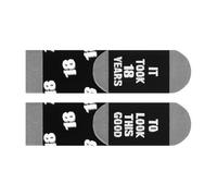 Calcetines de algodón cómodos para adultos con patrón de números de edad, calcetines divertidos para uso diario, fiestas de cumpleaños, ideas de regalo, calcetines divertidos de celebración