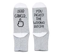 Calcetines de algodón contra el cáncer para mujer, regalos de quimioterapia, regalos de cáncer para mujer, calcetines imprescindibles para pacientes de quimioterapia, regalo de animación, gris, Altoa