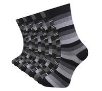 Calcetines de algodón para hombre (12 pares), transpirables, lisos, con patrón de rayas, adecuados para el trabajo y uso casual, suaves, cómodos, aislados, con talón y puntera reforzados, Rayas