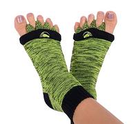 Calcetines de alineación de pies My Happy Feet con separadores de dedos para hombres o mujeres, Verde y Negro, M