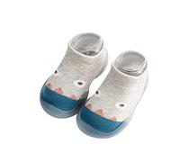 Calcetines de animales para niños y niñas, zapatos cálidos para piso, no precaminadores, sandalias de bebé para mujer, gris, 25 EU