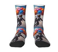 Calcetines de astronautas y globos para hombres y mujeres, suaves, transpirables, flexibles, cómodos con diseño elegante, el mejor regalo, 2 Negro-2, Altoa única