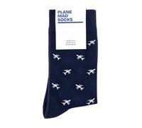 Calcetines de avión, divertidos calcetines de avión, regalo divertido de avión, 1 par, talla 8-11 UK y 42-46 UE, azul, divertidos calcetines de viaje para hombre, azul marino, 8-11