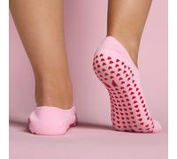 Calcetines de ballet antideslizantes de San Valentín de MP (paquete de 2 pares) - Rosa/Rojo rosado - UK 9-11