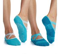Calcetines de barra de yoga Gaiam - Accesorios antideslizantes con agarre para los dedos del pie para mujeres y hombres - Pure Barre Hot Yoga Pil