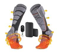Calcetines de calefacción eléctrica para esquí, 4000 mAh, control de temperatura de 3 niveles, calentador de pies, equipo de invierno para actividades al aire libre, pesca, camping, caza, caminar