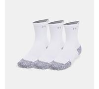 Calcetines de caña media Under Armour ArmourDry® Run Cushion unisex - Paquete de 3 Blanco / Blanco / Reflectante L
